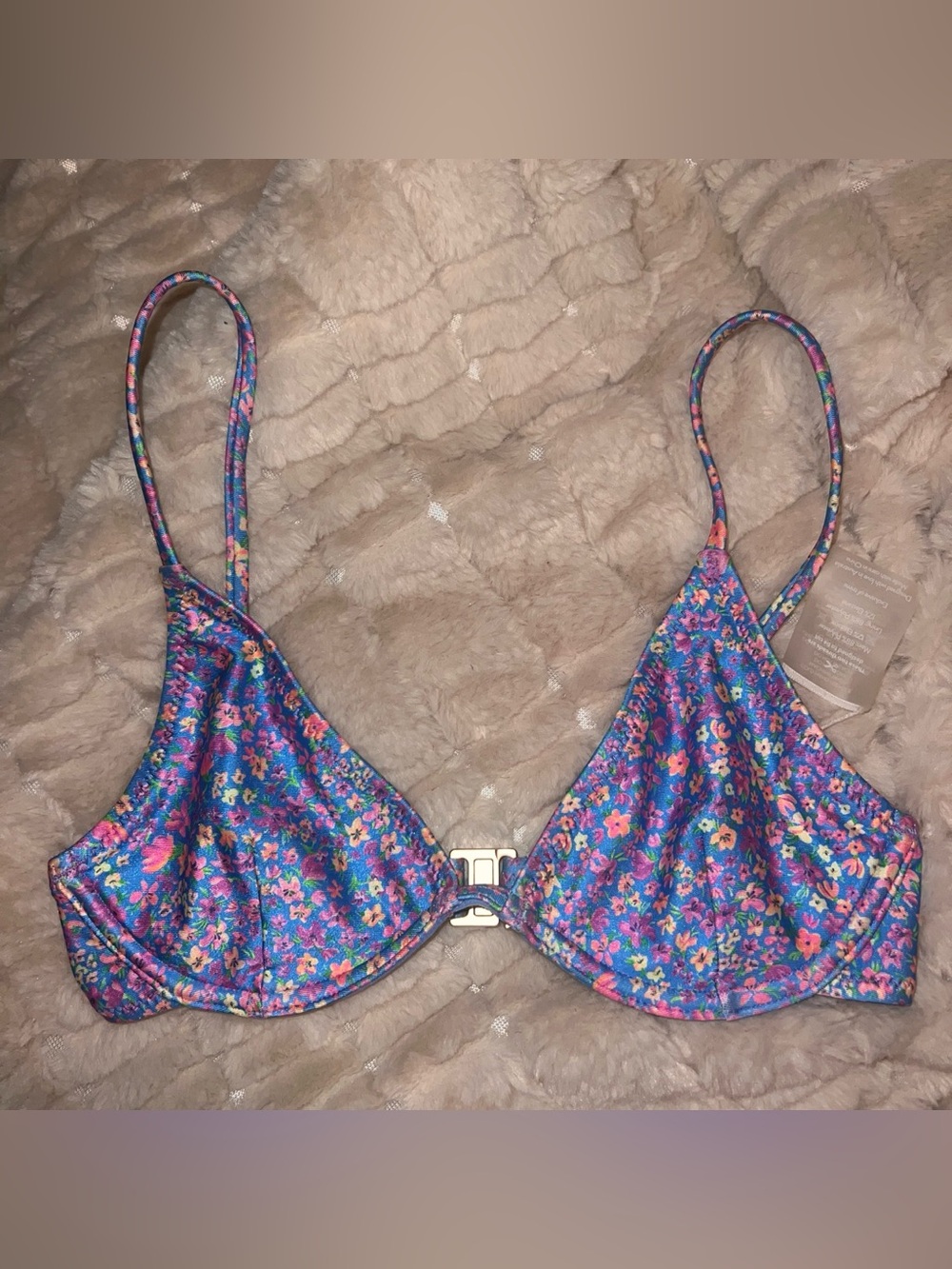 New Kulani Kinis swim top blue floral